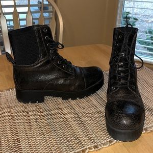 Platform Black Combat Boots